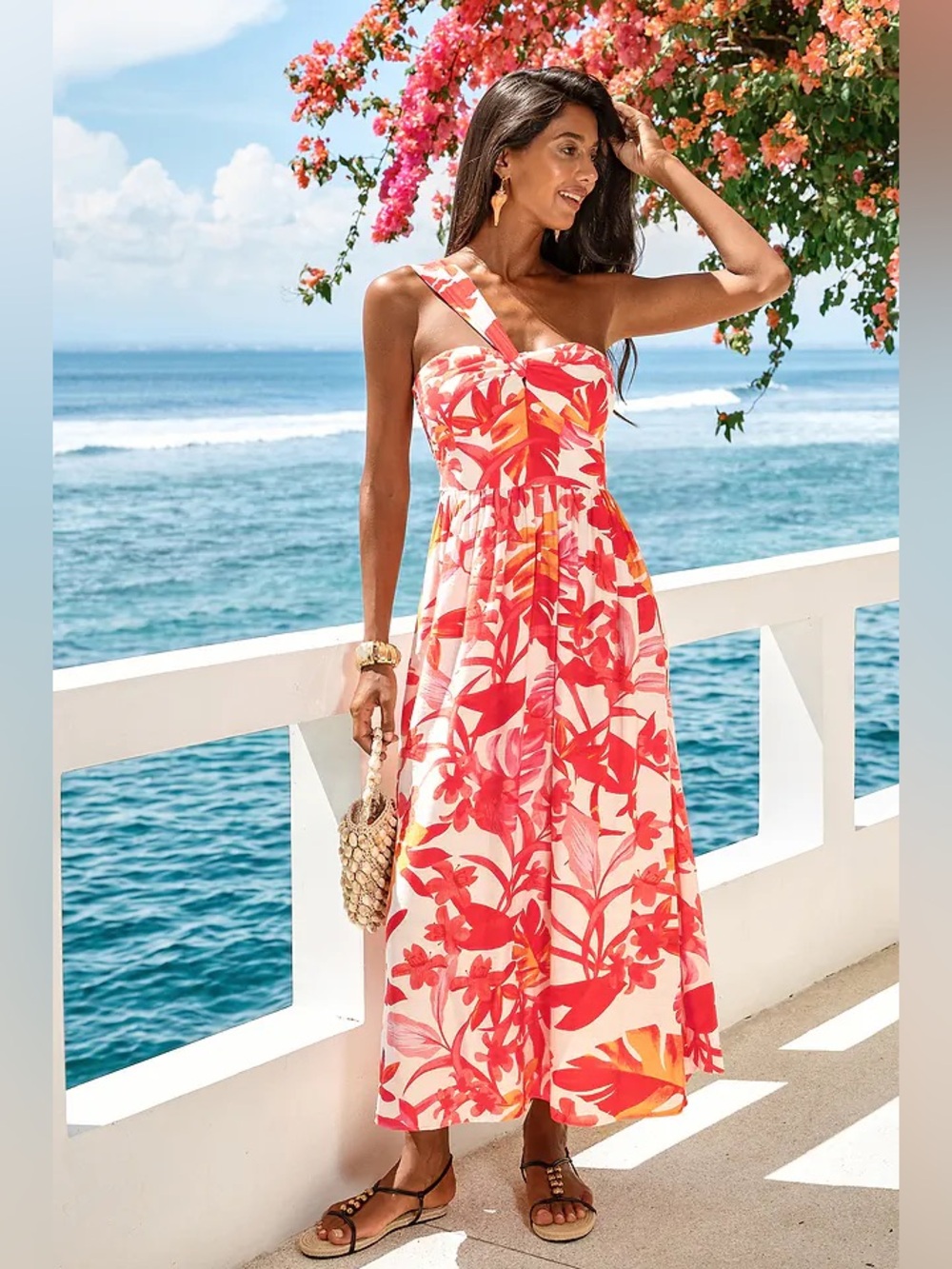 Cupshe one shoulder floral dress